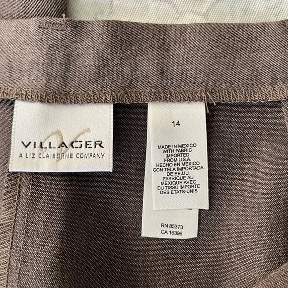 Liz Claiborne Women's Brown Straight Leg Pants, high rise tall‎ length - Picture 11 of 14